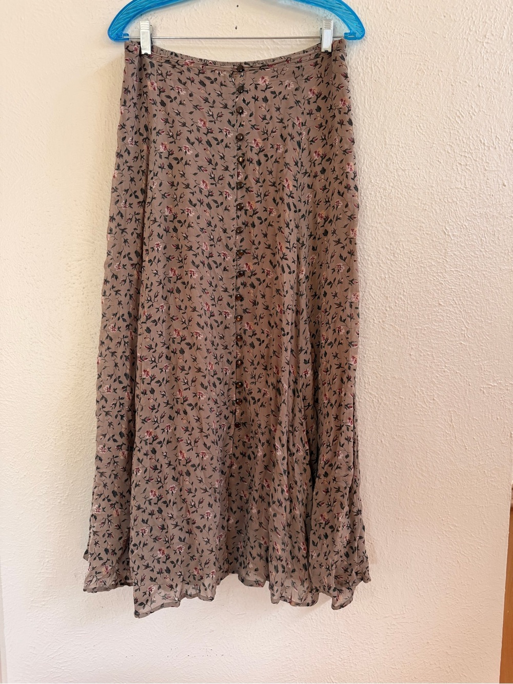 Spellbound romantic floral long button up skirt